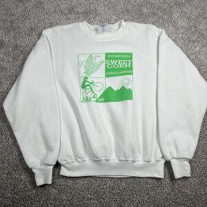 Vintage 90s USA Made Graphic Ohio Farm Cottage Crewneck Sweatshirt Size Medium